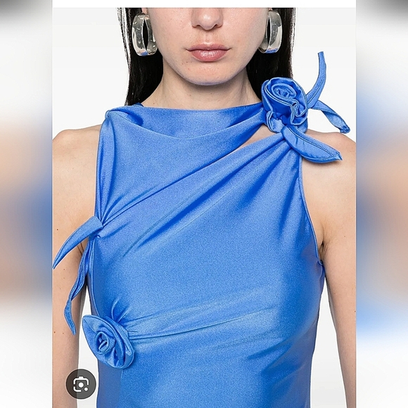 Coperni Asymmetric Flower Jersey Top With Decorative Rose Detailing-Size Small - Picture 1 of 17